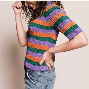 GANNI LUREX STRIPED KNIT - BLOCK COLOR